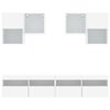 vidaXL Mueble de pared de TV con luces LED 6 piezas blanco
