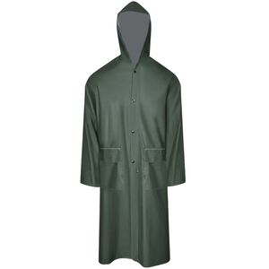 vidaXL Chubasquero impermeable largo con capucha talla L verde
