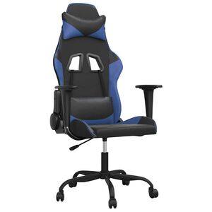 vidaXL Silla gaming cuero sint&eacute;tico negro y azul