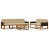 vidaXL Conjunto de sof&aacute;s de exterior con coj&iacute;n 6 pcs Natural y Beige