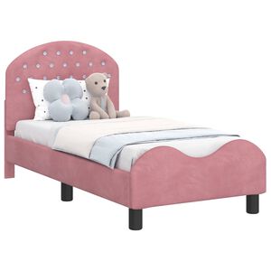 vidaXL Estructura de cama para ni&ntilde;os peque&ntilde;os con cabecera Rosa