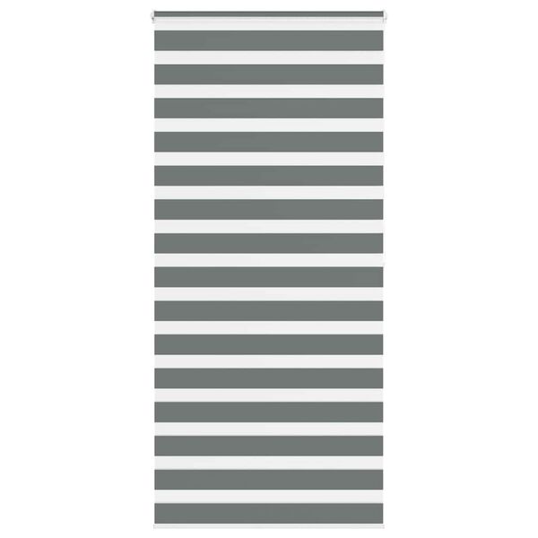 vidaXL Estor cebra gris oscuro 95x200cm tejido ancho 90,9 cm poli&eacute;ster