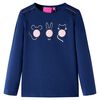 Camiseta infantil de manga larga azul marino 128