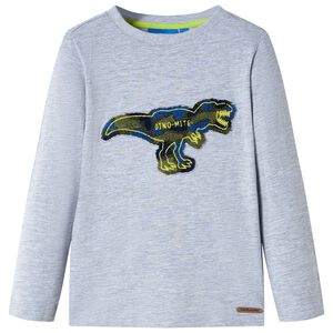 vidaXL Camiseta infantil de manga larga gris melange 128