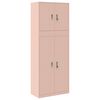 vidaXL Armario de almacenamiento 2 uds. Rosa 80 x 40 x 210 cm Acero