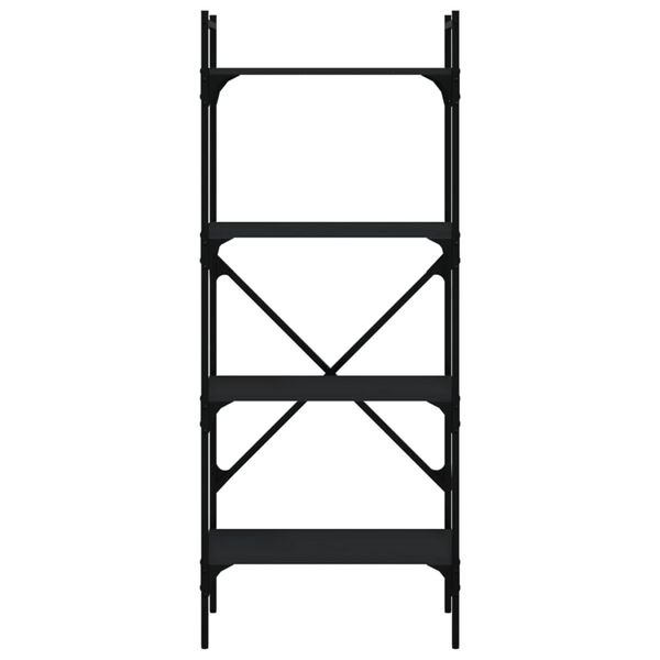 vidaXL Librer&iacute;a de 4 estantes madera ingenier&iacute;a negro 56x31,5x138,5 cm
