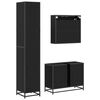 vidaXL Juego de muebles de ba&ntilde;o 3 pcs Roble Negro Madera de ingenier&iacute;a