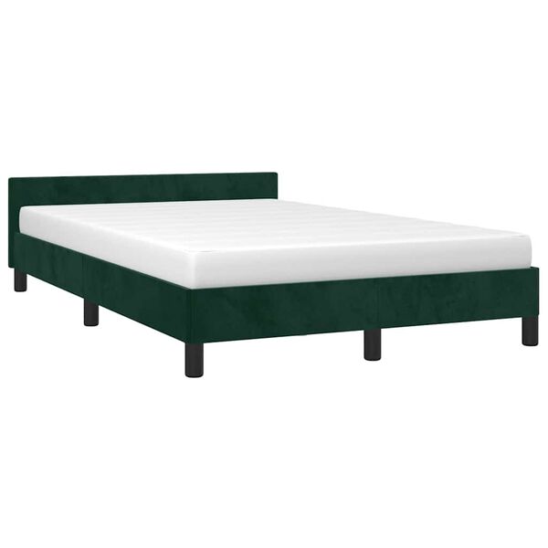 vidaXL Estructura cama sin colch&oacute;n terciopelo verde oscuro 120x190cm