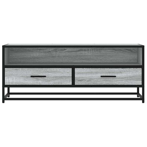 vidaXL Mueble TV metal y madera ingenier&iacute;a gris Sonoma 100x34,5x40 cm