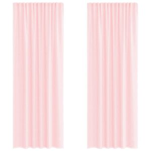 vidaXL Cortinas de gasa con bolsillos para varillas 2 uds. rosa claro