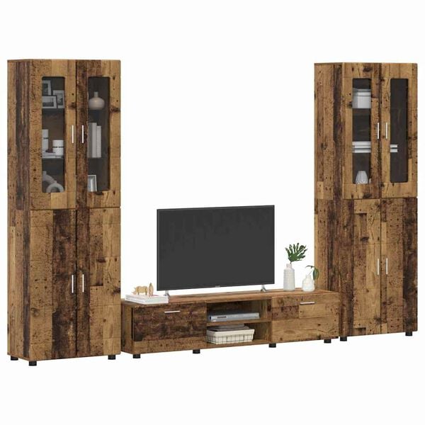 vidaXL Conjunto de mueble de TV con caj&oacute;n FLORIN Madera vieja