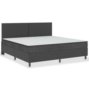 vidaXL Cama box spring tela gris oscuro 200x200 cm