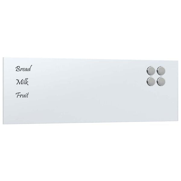 vidaXL Pizarra magn&eacute;tica de pared vidrio templado blanco 60x20 cm