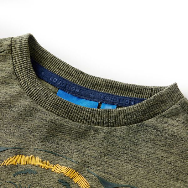 Camiseta infantil de manga larga caqui melange 128