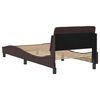 vidaXL Estructura de cama Dover tela marr&oacute;n oscuro 90x190 cm