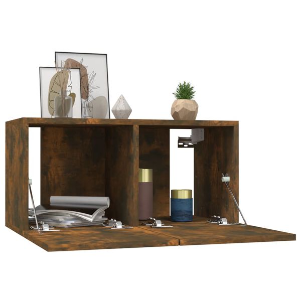 vidaXL Armario colgante para TV madera roble ahumado 60x30x30 cm