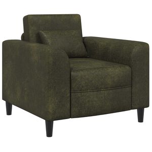 vidaXL Sill&oacute;n Verde militar Cuero de Suede Sint&eacute;tico