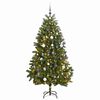 vidaXL &Aacute;rbol de Navidad artificial con bisagras 300 LED y bolas 300 cm