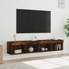 vidaXL Muebles de TV con luces LED 2 uds roble ahumado 80x30x30 cm