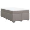vidaXL Cama box spring con colch&oacute;n tela gris taupe 120x190 cm