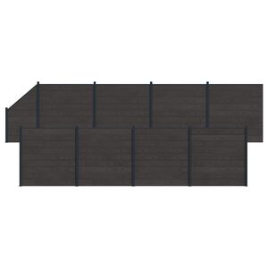 vidaXL Conjunto de valla 9 pcs 1484 x 186 cm WPC y Aluminio Negro