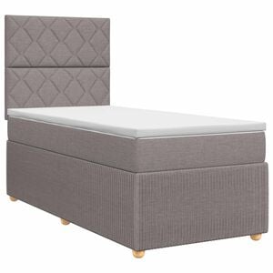 vidaXL Cama box spring con colch&oacute;n con cabecera Topo 80 x 200 cm Tela