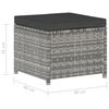 vidaXL Set de muebles de jard&iacute;n 5 pzas y cojines rat&aacute;n sint&eacute;tico gris