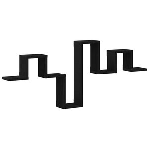 vidaXL Estante de pared Roble Negro 104.5 x 43 x 10 cm