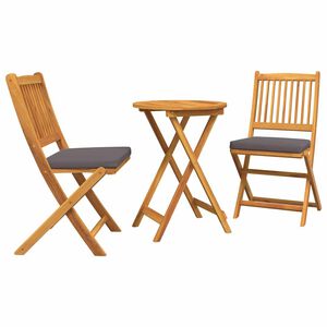 vidaXL Juego Bistro de Jard&iacute;n 3 uds. Marr&oacute;n Madera de Acacia S&oacute;lida