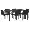 vidaXL Juego de muebles de exterior 7 pcs Negro y Antracita Textileno