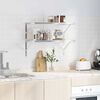 vidaXL Estantes de pared 2 uds acero inoxidable plateado 75x40x3 cm