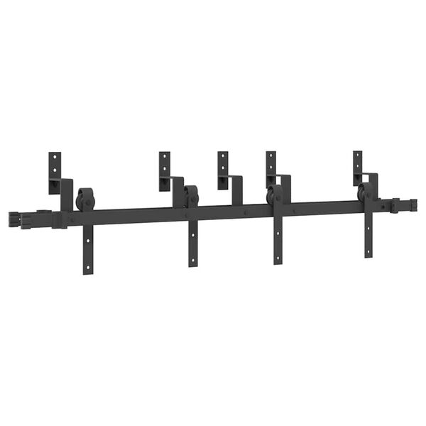 vidaXL Kit de herrajes para puertas correderas acero negro 152,5 cm