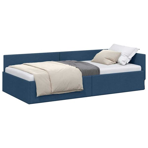 vidaXL Estructura de cama en esquina Azul 100 cm x 200 cm Terciopelo