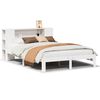 vidaXL Cama con estantería sin colchón madera maciza blanca 135x190 cm