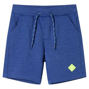 vidaXL Pantalones cortos infantiles con cord&oacute;n azul m&eacute;lange 116