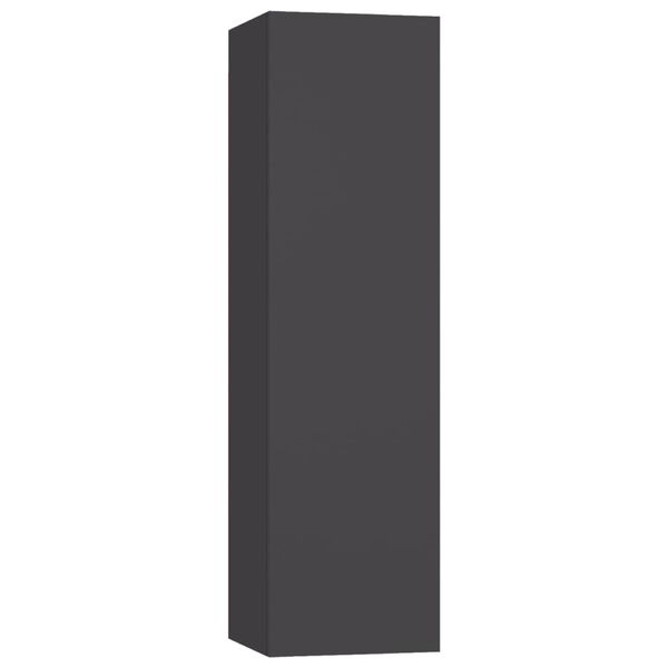 vidaXL Muebles de salón 4 pzas madera ingeniería gris 30,5x30x110 cm