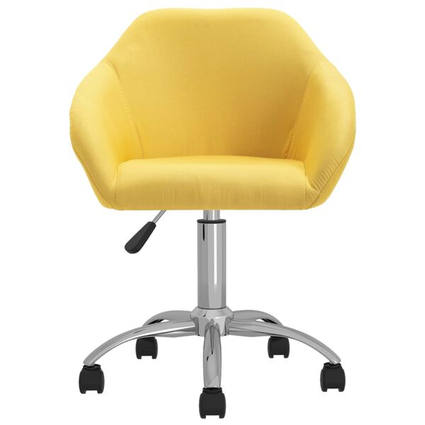 vidaXL Sillas de comedor giratorias 4 unidades tela amarillo