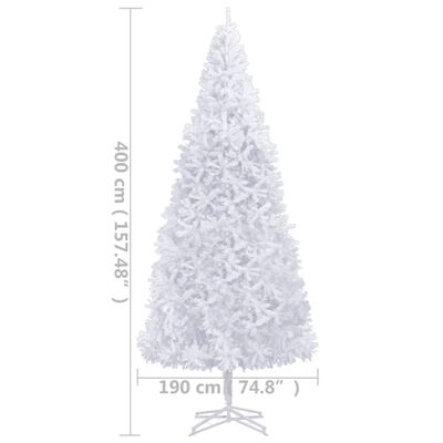 vidaXL Árbol de Navidad artificial preiluminado con luces blanco 400cm