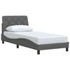 vidaXL Estructura de cama sin colch&oacute;n tela gris oscuro 80x200 cm