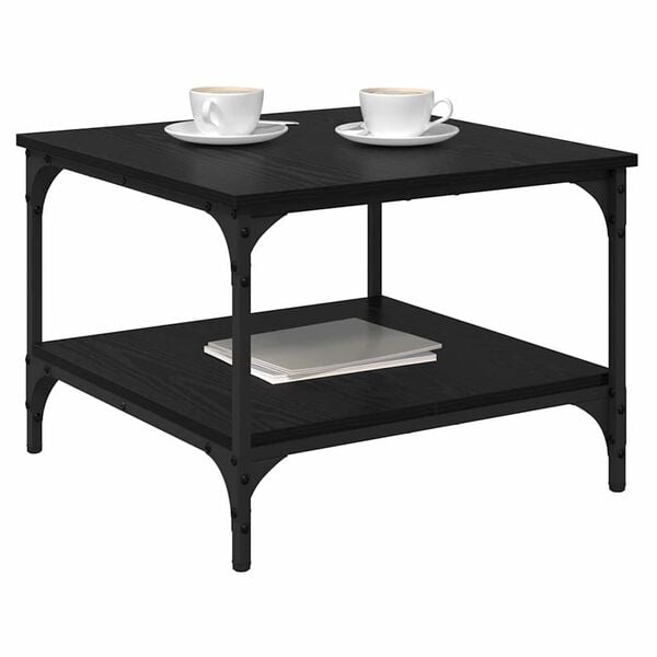 vidaXL Mesa de Caf&eacute; Roble Negro 55 x 55 x 40 cm Madera contrachapada