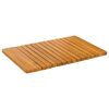 vidaXL Alfombrilla de ba&ntilde;o Liso Marr&oacute;n 59 x 40 cm Madera