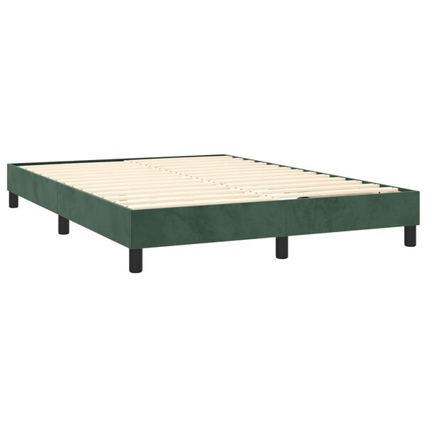 vidaXL Estructura Estructura de cama con somier terciopelo verde oscuro 140x190 cm