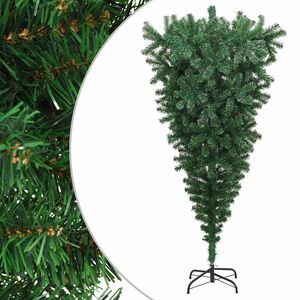 vidaXL &Aacute;rbol de Navidad artificial invertido con soporte verde 210 cm