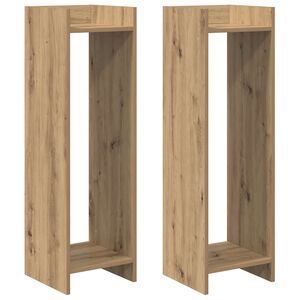 vidaXL Soporte de plantas con estante Roble Artesanal 30 x 30 x 100 cm