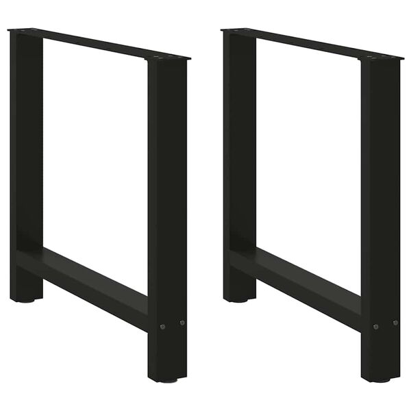 vidaXL Patas para mesa de comedor negras (2 unidades, 70 x 72-73 cm, acero)