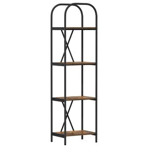 vidaXL Estante de libros 4 niveles 40 x 30 x 146 cm Roble ahumado