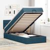 vidaXL Estructura de cama otomana con colch&oacute;n terciopelo azul oscuro