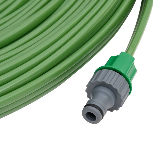 vidaXL Manguera de riego 3 tubos PVC verde 7,5 m