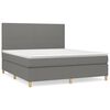 vidaXL Cama box spring con colch&oacute;n tela gris oscuro 160x200 cm