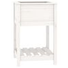 vidaXL Jardinera con estante madera maciza de pino blanco 54x54x81 cm